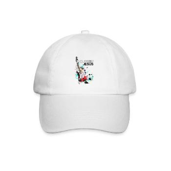 Jesus anbeten - Christliche Kleidung - Baseballkappe - Weiß/Weiß - Vorne