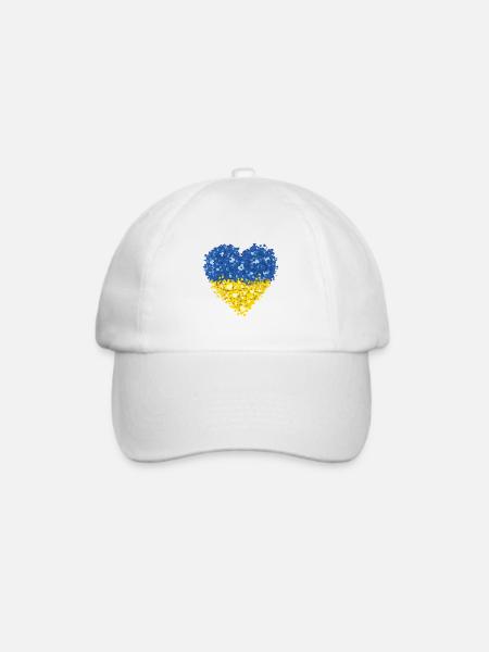Ukraine Flagge Herz Abstract - Baseballkappe - Weiß/Weiß