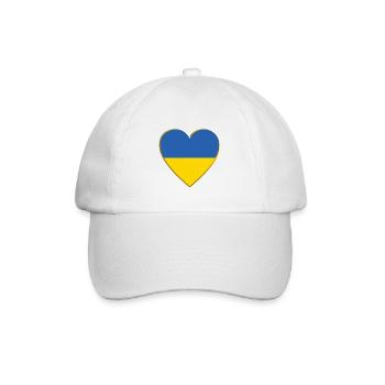 Ukraine Flagge Herz, Ukrainische Flagge - Baseballkappe - Weiß/Weiß - Vorne