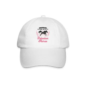 Friesen Pferd Mädchen Friesenpferd - Baseballkappe - Weiß/Weiß - Vorne