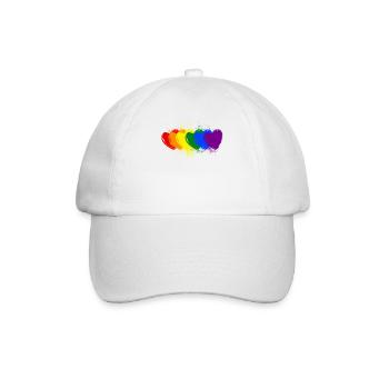bunte Herzen - Baseballkappe - Weiß/Weiß - Vorne