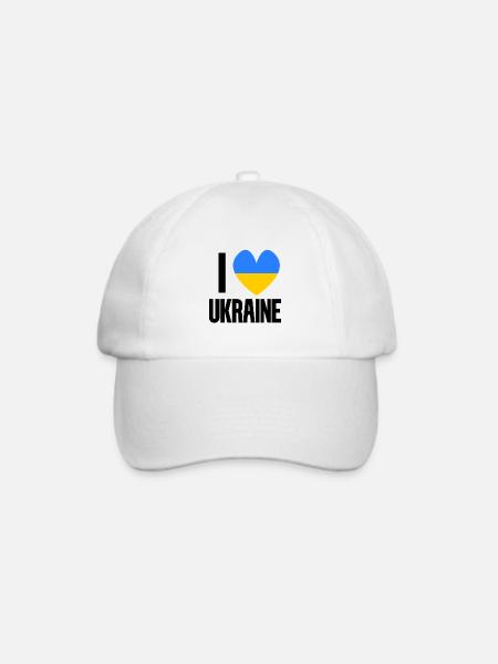 Ukraine - Baseballkappe - Weiß/Weiß