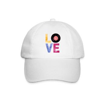 LOVE Schallplattenspieler aus Vinyl - Baseballkappe - Weiß/Weiß - Vorne