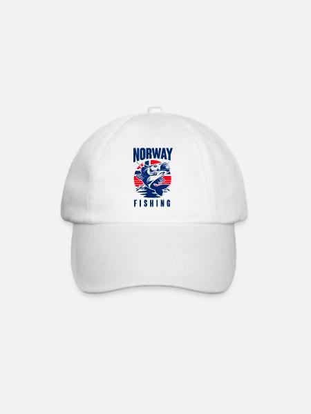 Norwegen Fischen Angeln Angler - Baseballkappe - Weiß/Weiß