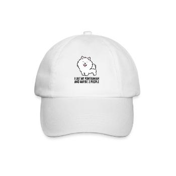Ich mag meine Pomeranian und vielleicht wie 3 - Baseballkappe - Weiß/Weiß - Vorne