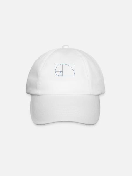 Fibonacci Tshirt - Baseballkappe - Weiß/Weiß