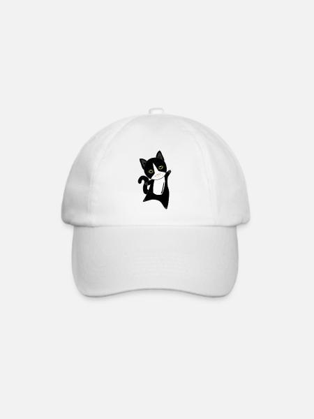 Katze süße Tiere Katzen für Kinder lustige Tiere - Baseballkappe - Weiß/Weiß