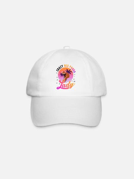 Crazy Red Panda lady Roter Panda - Baseballkappe - Weiß/Weiß
