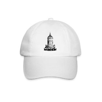 Mannheimer Wasserturm Mannheim schwarz - Baseballkappe - Weiß/Weiß - Vorne