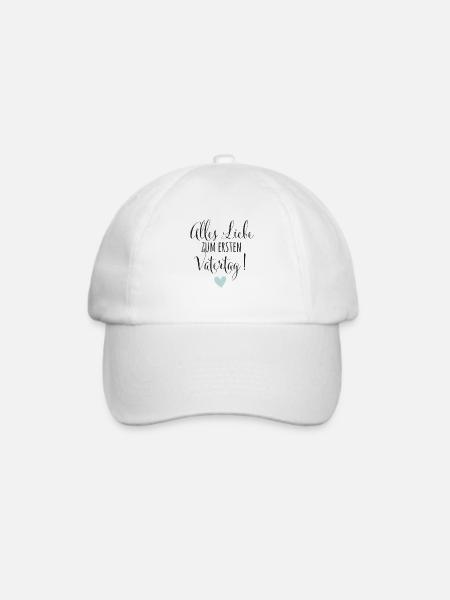 Erster Vatertag Geschenk Papa Vater Baby Geburt - Baseballkappe - Weiß/Weiß