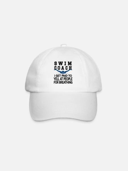 Schwimmtrainer Trainer Von Schwimmer Schwimmcoach - Baseballkappe - Weiß/Weiß