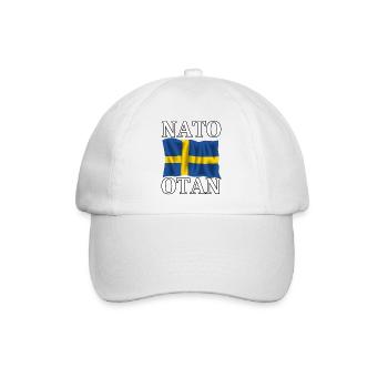 NATO nehmen und schwedische Flagge - Baseballkappe - Weiß/Weiß - Vorne