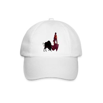 Stierkampf in Spanien Stier Kampfarena Geschenk - Baseballkappe - Weiß/Weiß - Vorne