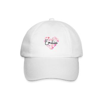 Ich liebe Emilia - Baseballkappe - Weiß/Weiß - Vorne