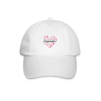 Ich liebe Hannah - Baseballkappe - Weiß/Weiß - Vorne