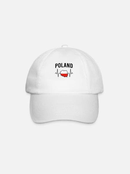 Polen poland Herzschlag - Baseballkappe - Weiß/Weiß