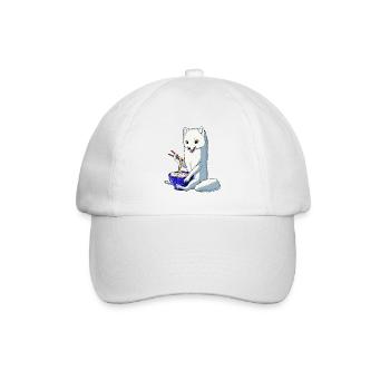 Japanischer Schneefuchs Ramen Nudeln Polarfuchs - Baseballkappe - Weiß/Weiß - Vorne