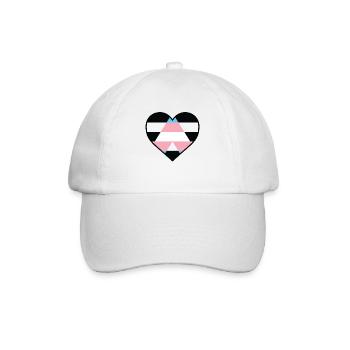 LGBT -Herz - LGBTQIA Trans -Verbündeten - Baseballkappe - Weiß/Weiß - Vorne