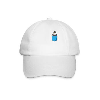 Böser Pinguin Brusttasche Print Seevogel Geschenk - Baseballkappe - Weiß/Weiß - Vorne
