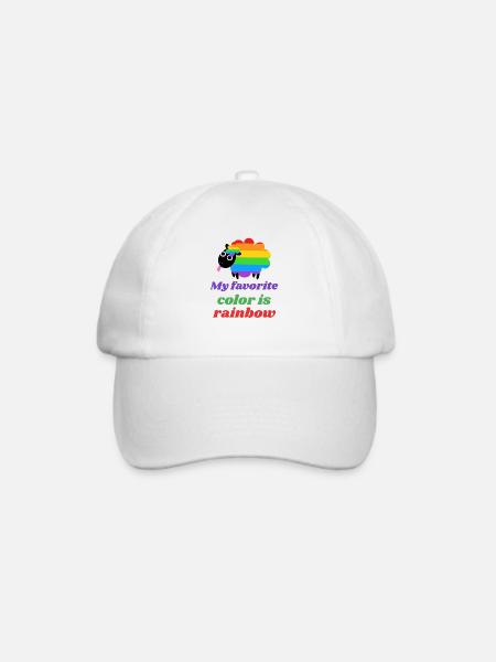 Regenbogen Schaf - My favorite color is rainbow - Baseballkappe - Weiß/Weiß