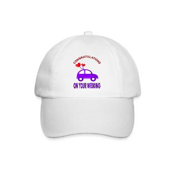 Glückwunsch zur Hochzeit Hochzeitstag Geschenkidee - Baseballkappe - Weiß/Weiß - Vorne