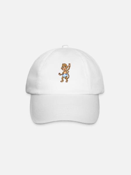 Kawaii Baby Äffchen - Baseballkappe - Weiß/Weiß