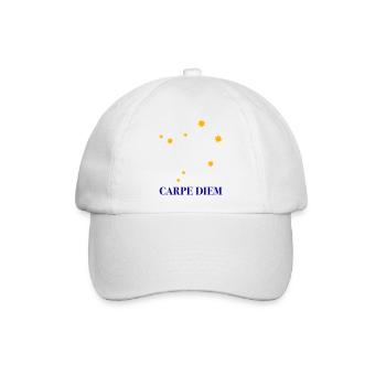 Carpe Diem nutze den Tag Sternbild Waage Libra Ode - Baseballkappe - Weiß/Weiß - Vorne