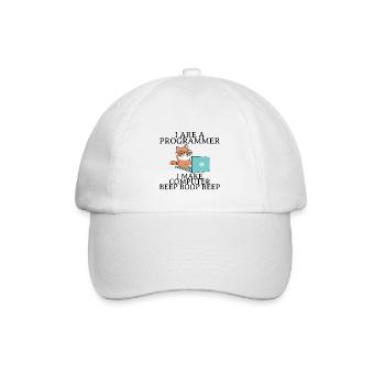 I Are A Programmer I Make Computer Beep Boop Beep4 - Baseballkappe - Weiß/Weiß - Vorne