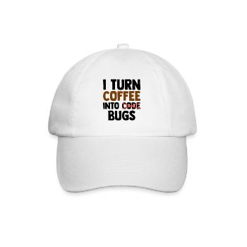 I Turn Coffee Into Bugs Coding Programming Softwar - Baseballkappe - Weiß/Weiß - Vorne