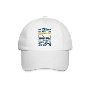 Entschuldigung Für Das, Was Ich Sagte Simmental - Baseballkappe - Weiß/Weiß - Vorne