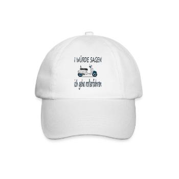 Rollerfahren Rollerfahrer Spruch Roller Geschenk - Baseballkappe - Weiß/Weiß - Vorne