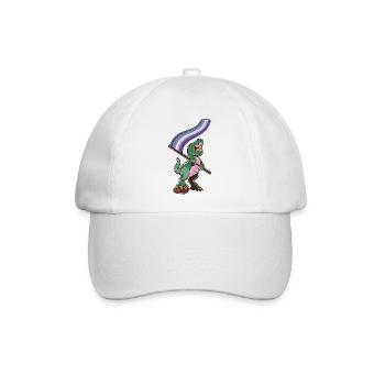 LGBTQ-Flagge - Dinosaurier-Butch-Lesbe - Baseballkappe - Weiß/Weiß - Vorne