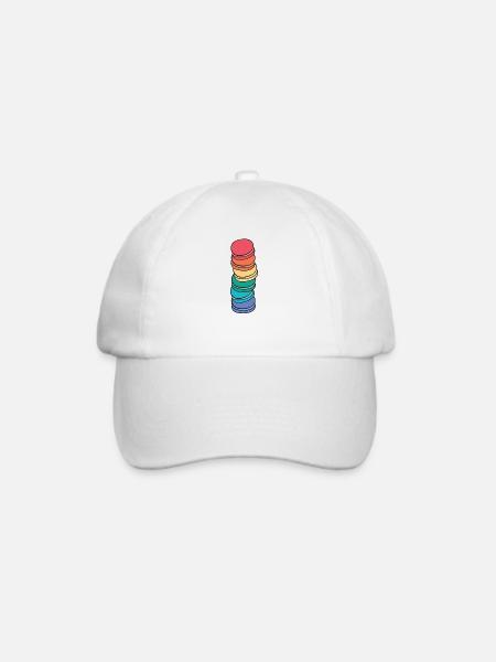 Regenbogen Flag Gay Pride LGBTQ Macaron - Baseballkappe - Weiß/Weiß