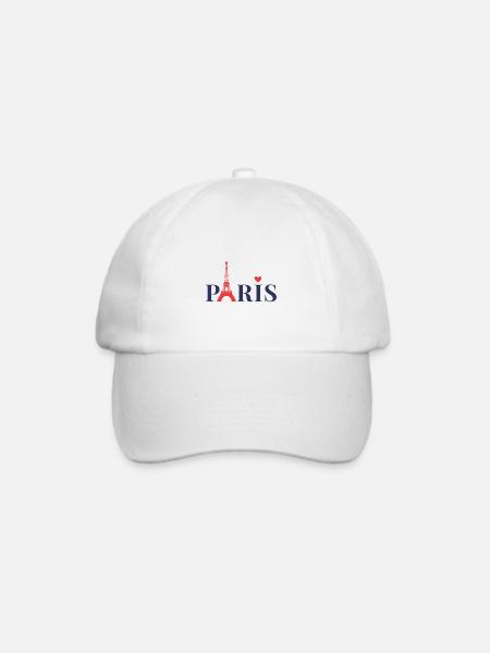 Paris - Baseballkappe - Weiß/Weiß