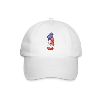 Faultier für den vierten Juli USA Flagge Faultiere - Baseballkappe - Weiß/Weiß - Vorne