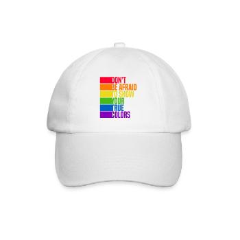 Dont Be Afraid To Show Your True Colors Bisexual T - Baseballkappe - Weiß/Weiß - Vorne