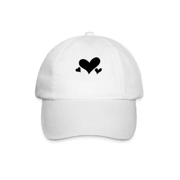 Liebe Herz - Baseballkappe - Weiß/Weiß - Vorne