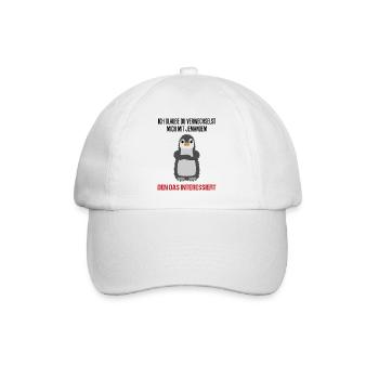 Pinguin Sarkastischer Spruch Lustiges Geschenk - Baseballkappe - Weiß/Weiß - Vorne
