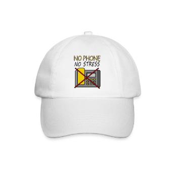 Telefon Handy telefonieren anrufen Geschenkidee - Baseballkappe - Weiß/Weiß - Vorne