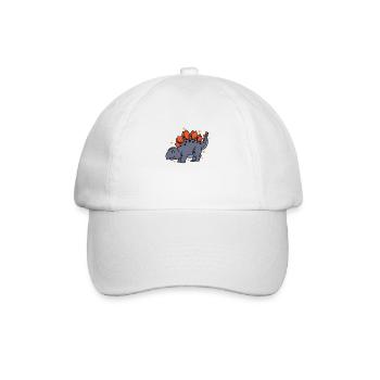 Dinosaurier Stegosaurus Dinosaurier Reptil - Baseballkappe - Weiß/Weiß - Vorne