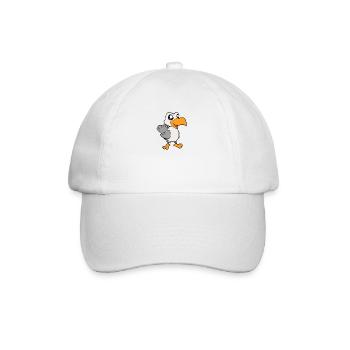 Kawaii Möwe - Baseballkappe - Weiß/Weiß - Vorne