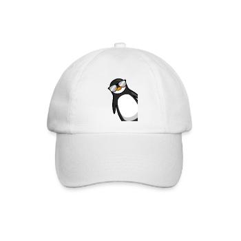 Lustiger Pinguin Mit Sonnenbrille Cooles Geschenk - Baseballkappe - Weiß/Weiß - Vorne
