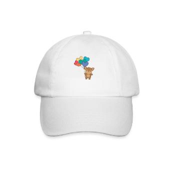 Regenbogen Herzen Pride LGBTQ Luftballons Reh - Baseballkappe - Weiß/Weiß - Vorne