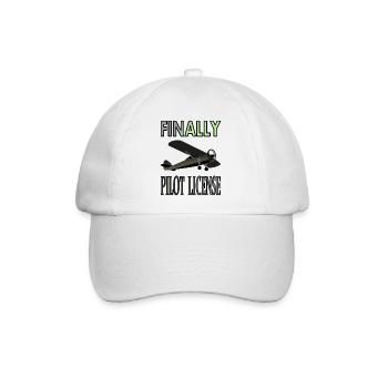 Endlich Flugschein Flugzeug fliegen Pilot Geschenk - Baseballkappe - Weiß/Weiß - Vorne