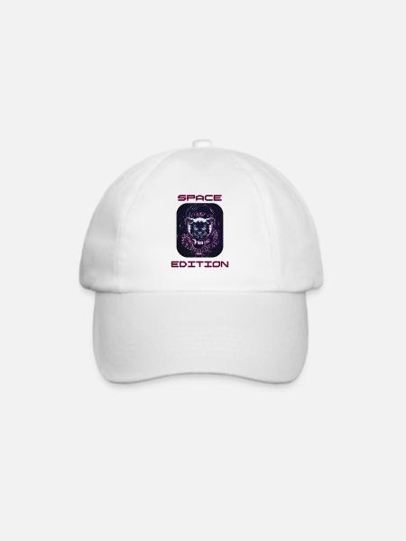 Space Cat - Baseballkappe - Weiß/Weiß