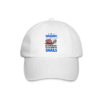 Schnecke Geschenk Weinbergschnecke - Baseballkappe - Weiß/Weiß - Vorne