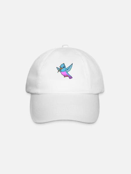 Kawaii Kolibri - Baseballkappe - Weiß/Weiß