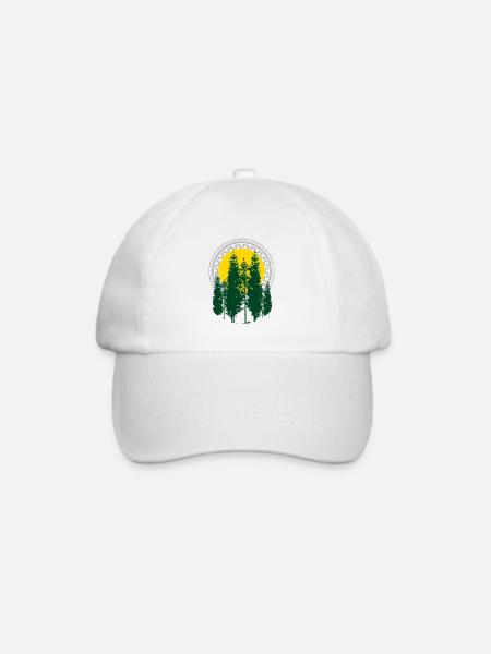 Baum - Baseballkappe - Weiß/Weiß