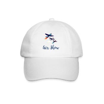 Flugshow Pilot Flugzeug Flugplatz Geschenk - Baseballkappe - Weiß/Weiß - Vorne