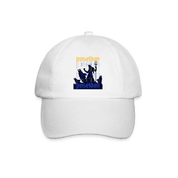 Poseidon griechischer Gott des Meeres - Baseballkappe - Weiß/Weiß - Vorne